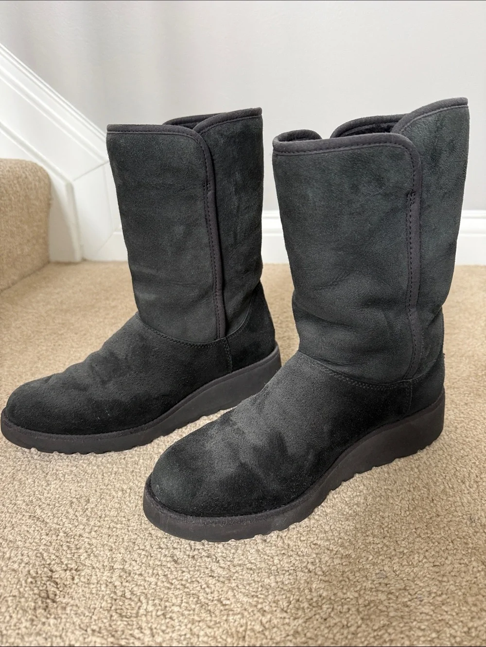 UGG Black Suede Winter Boots